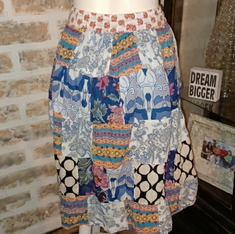 Shoreline Multicolor Patchwork Skirt - image 2